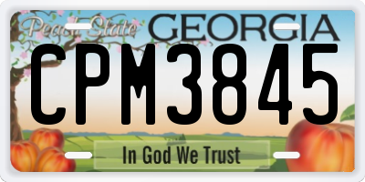 GA license plate CPM3845