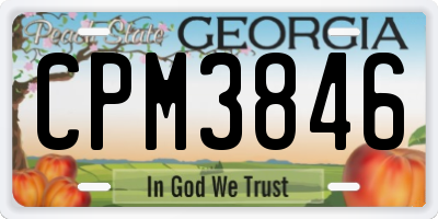GA license plate CPM3846