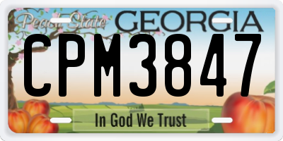 GA license plate CPM3847