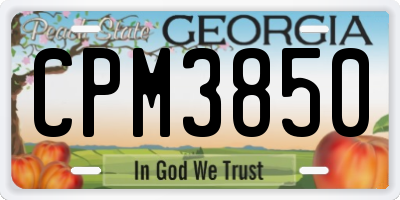 GA license plate CPM3850