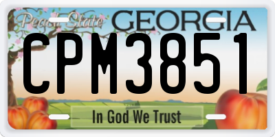 GA license plate CPM3851