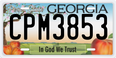 GA license plate CPM3853