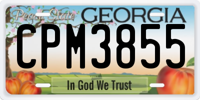 GA license plate CPM3855