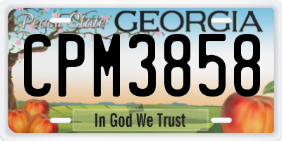 GA license plate CPM3858