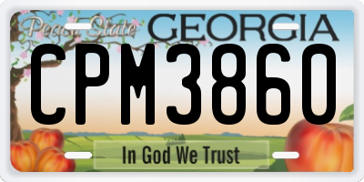 GA license plate CPM3860