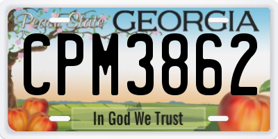 GA license plate CPM3862