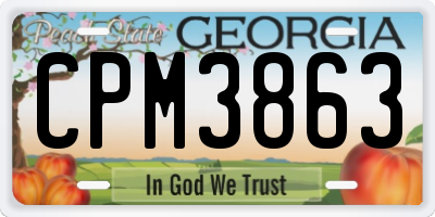 GA license plate CPM3863