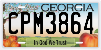 GA license plate CPM3864