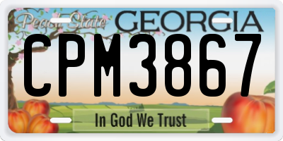 GA license plate CPM3867