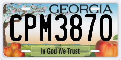 GA license plate CPM3870