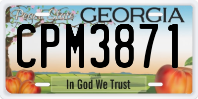 GA license plate CPM3871