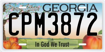 GA license plate CPM3872