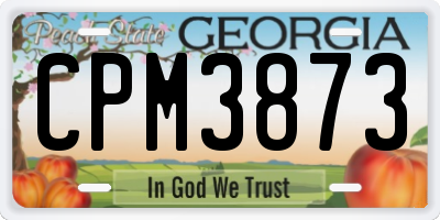 GA license plate CPM3873
