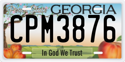 GA license plate CPM3876