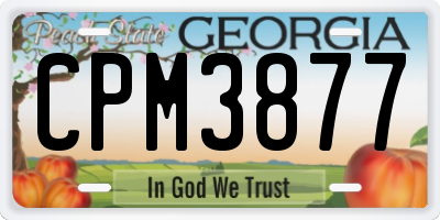 GA license plate CPM3877