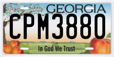 GA license plate CPM3880
