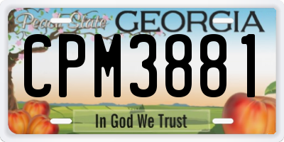 GA license plate CPM3881