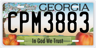 GA license plate CPM3883