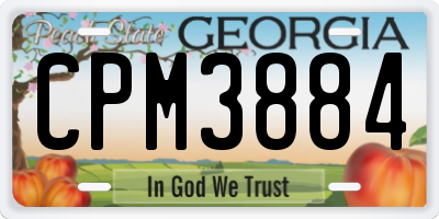 GA license plate CPM3884