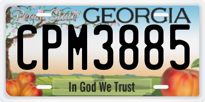 GA license plate CPM3885