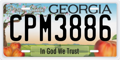 GA license plate CPM3886
