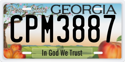 GA license plate CPM3887