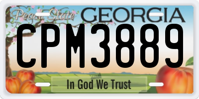 GA license plate CPM3889