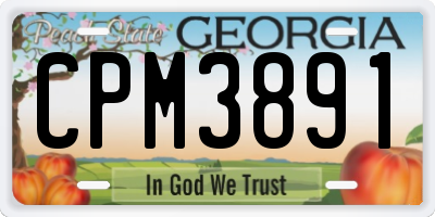 GA license plate CPM3891
