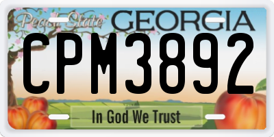 GA license plate CPM3892