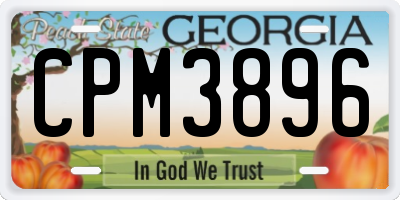 GA license plate CPM3896