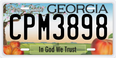 GA license plate CPM3898
