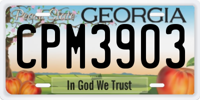GA license plate CPM3903