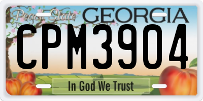 GA license plate CPM3904