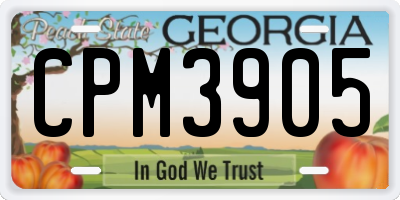GA license plate CPM3905