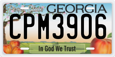 GA license plate CPM3906