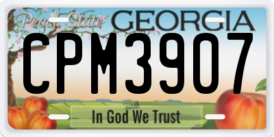 GA license plate CPM3907