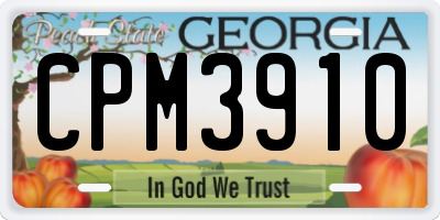 GA license plate CPM3910