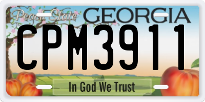 GA license plate CPM3911