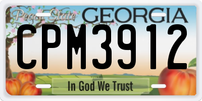 GA license plate CPM3912