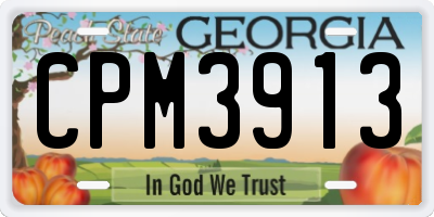GA license plate CPM3913