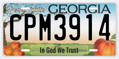 GA license plate CPM3914