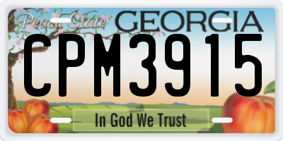 GA license plate CPM3915