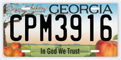 GA license plate CPM3916