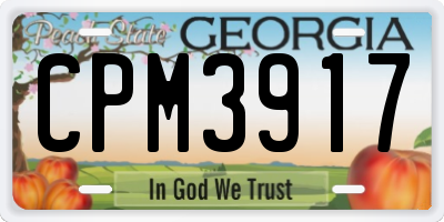 GA license plate CPM3917