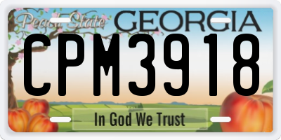 GA license plate CPM3918