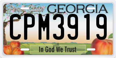 GA license plate CPM3919