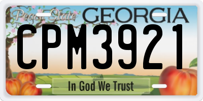 GA license plate CPM3921