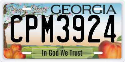 GA license plate CPM3924