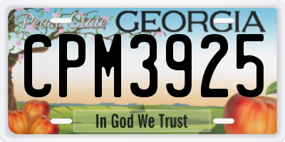 GA license plate CPM3925
