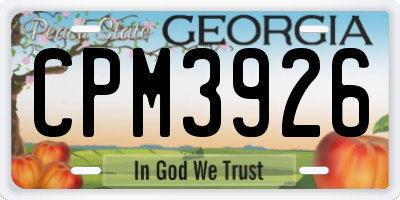 GA license plate CPM3926
